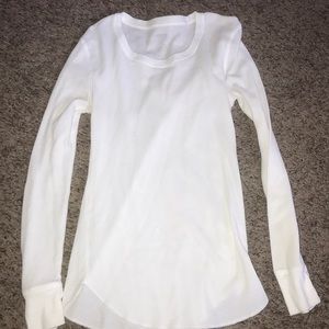 White long sleeve thermal tee